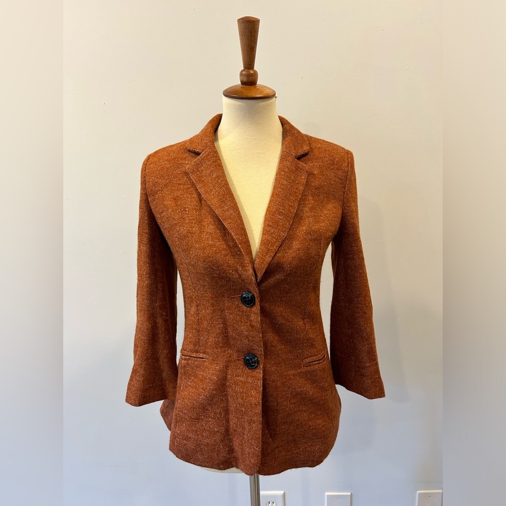 Cartonnier Anthropologie Rust Wool Blend Blazer Jacket Size Small